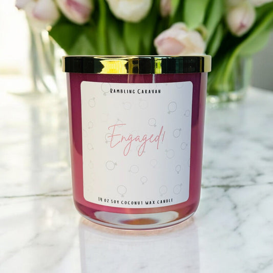 Engaged Candle | 14 oz Soy Coconut Wax | Hand Poured | Small Batch