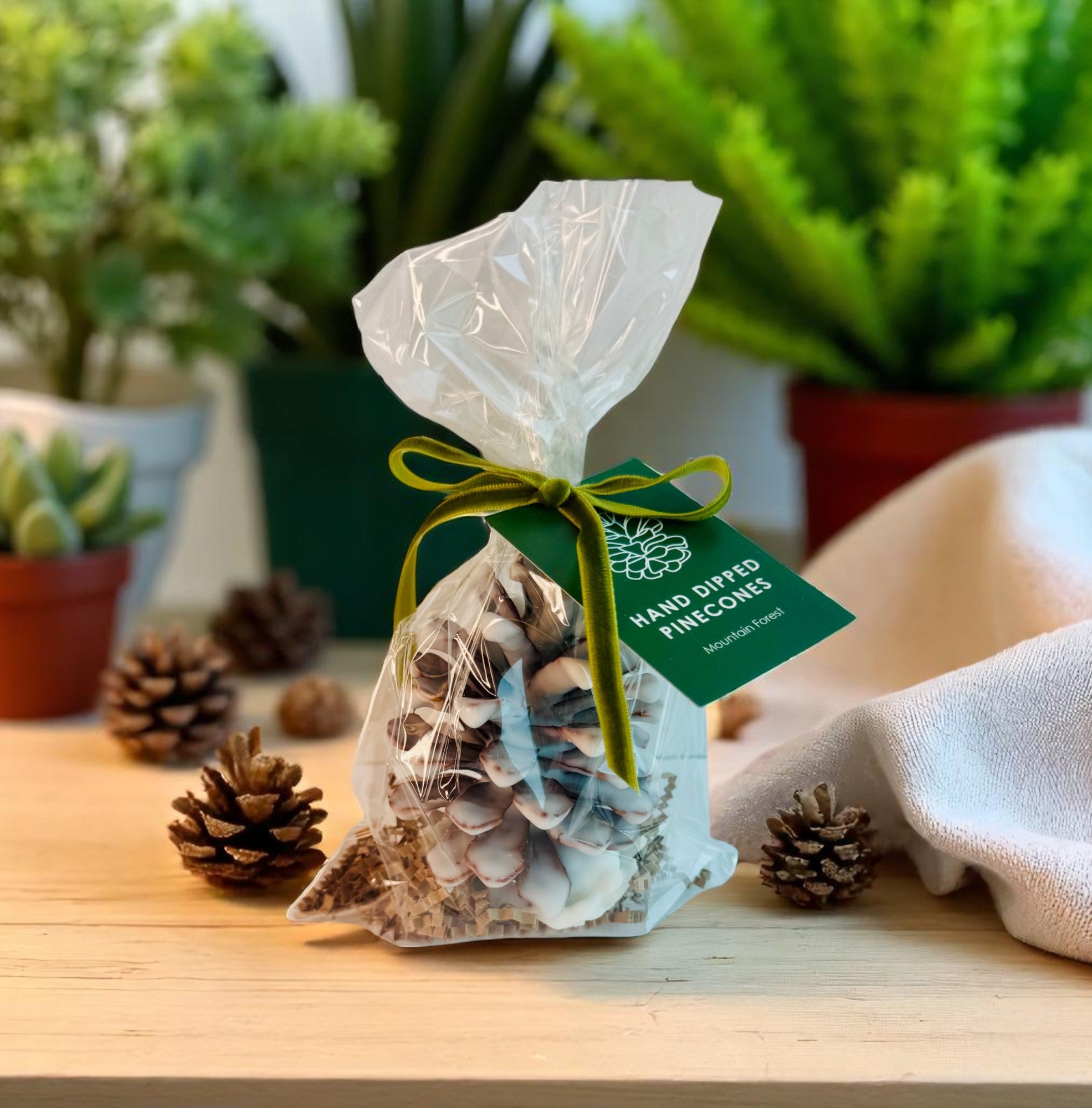 Wax Coated Pinecones | Scented Flameless Decor