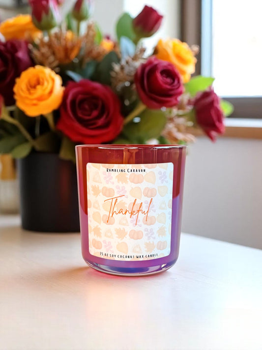 Thankful Candle | 14 oz Soy Coconut Wax | Hand Poured | Small Batch
